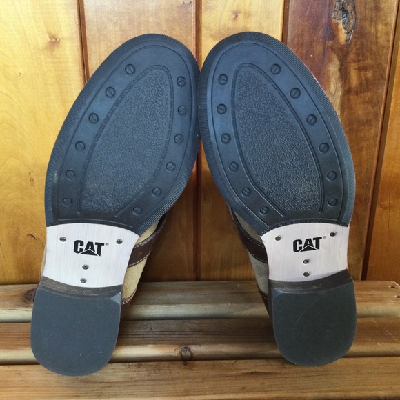 CATERPILLAR CAT Tan/Brown Suede Buckle Ankle Boots Bootie US 6 - Picture 4 of 7